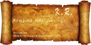 Krajcsi Róza névjegykártya